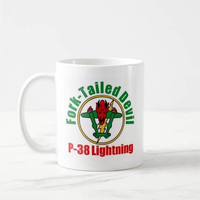 Fork-tailed Devil P-38 Lightning Coffee Mug (Left)