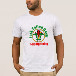 Fork-Tailed Devil P-38 Lightning Logo T-Shirt