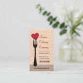 Forked Heart Restaurant/Catering Business Card (Standing Front)