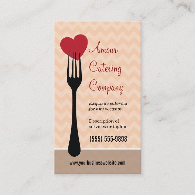 Forked Heart Restaurant/Catering Business Card (Front)