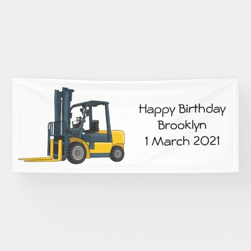 Forklift cartoon illustration banner