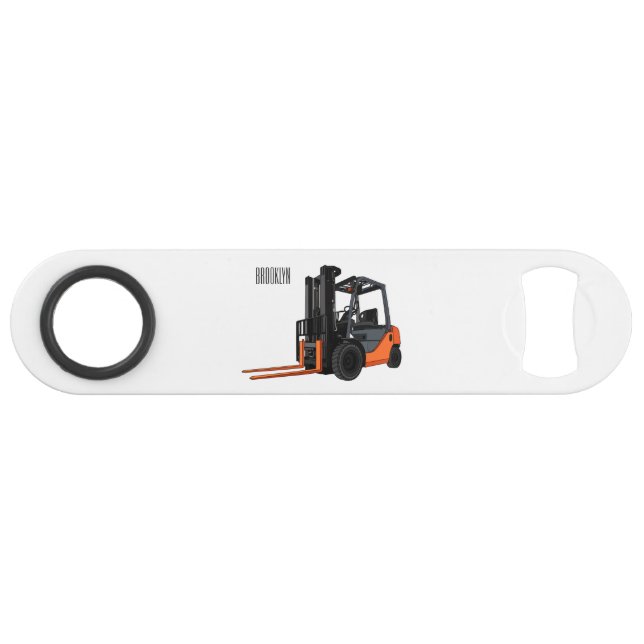 Forklift cartoon illustration bar key (Front (Horizontal))