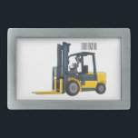 Forklift cartoon illustration belt buckle<br><div class="desc">Forklift cartoon illustration</div>