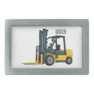 Forklift cartoon illustration belt buckle