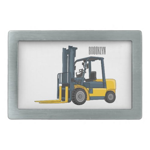 Forklift cartoon illustration belt buckle