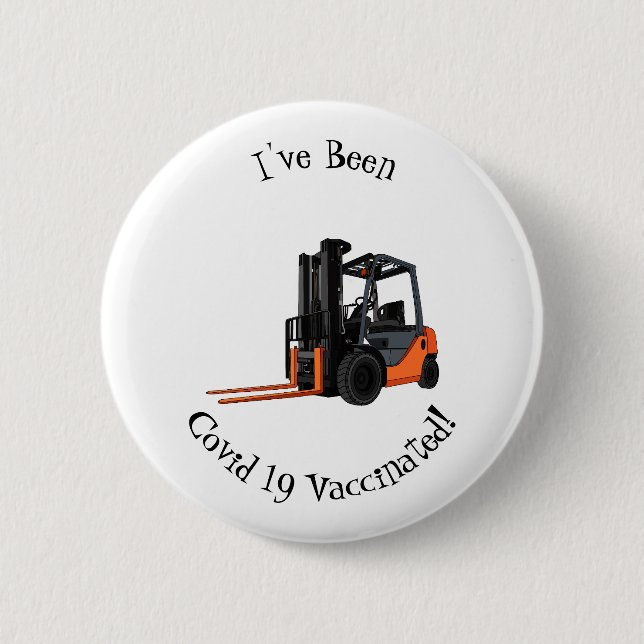 Forklift cartoon illustration button (Front)