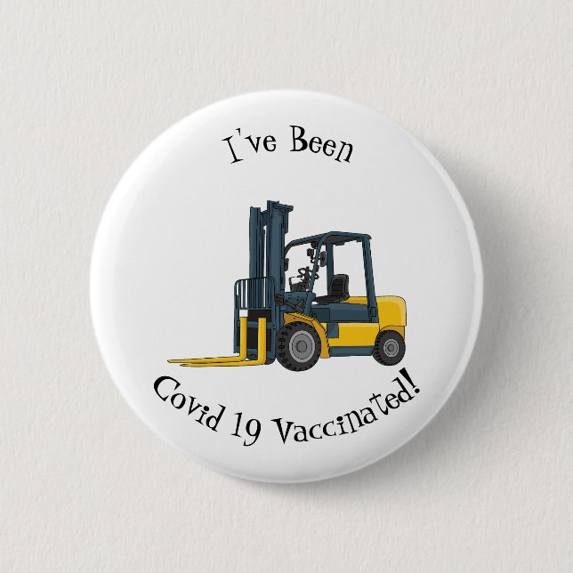 Forklift cartoon illustration button (Front)