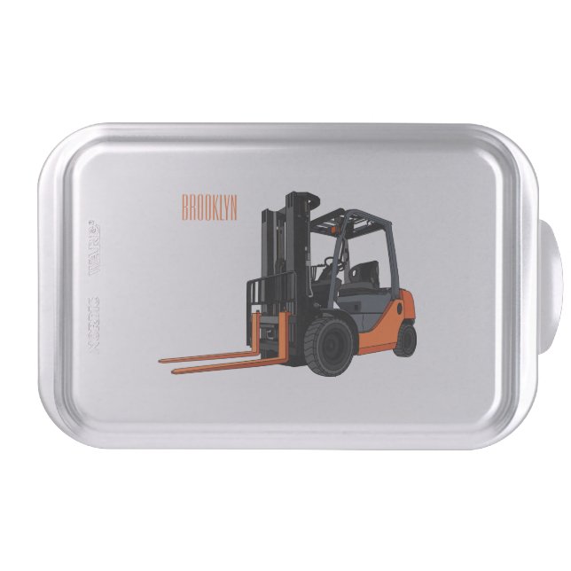 Forklift cartoon illustration cake pan (Front)
