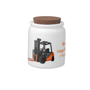 Forklift cartoon illustration candy jar
