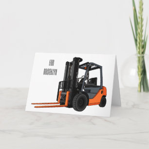 Forklift cartoon illustration card