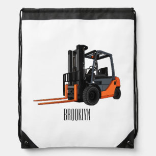 Forklift cartoon illustration drawstring bag