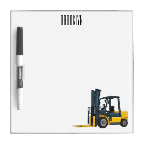 Forklift cartoon illustration dry erase board