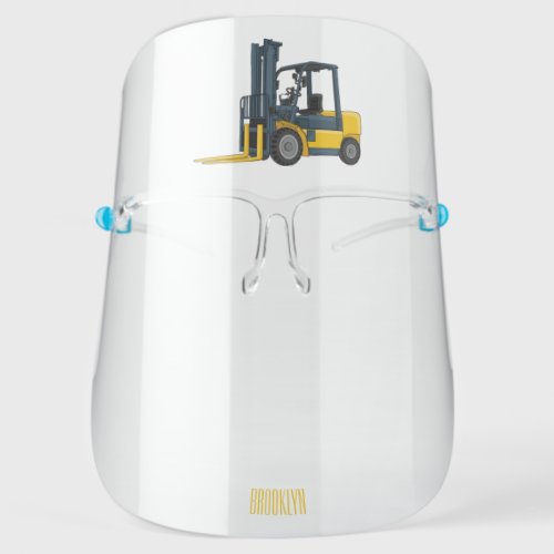 Forklift cartoon illustration face shield