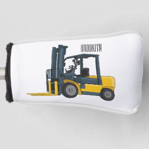 Forklift cartoon illustration golf head cover