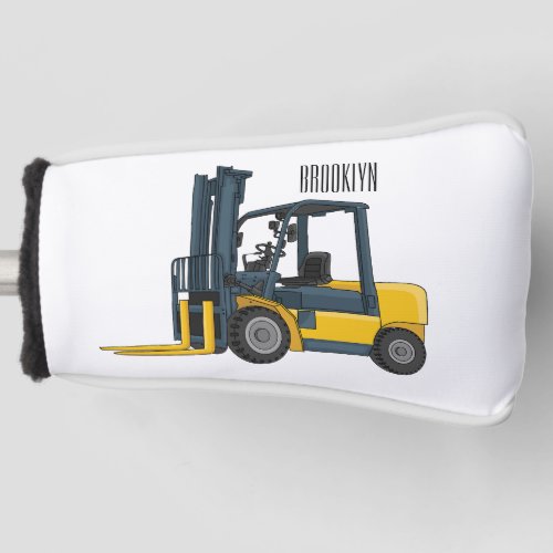 Forklift cartoon illustration golf head cover