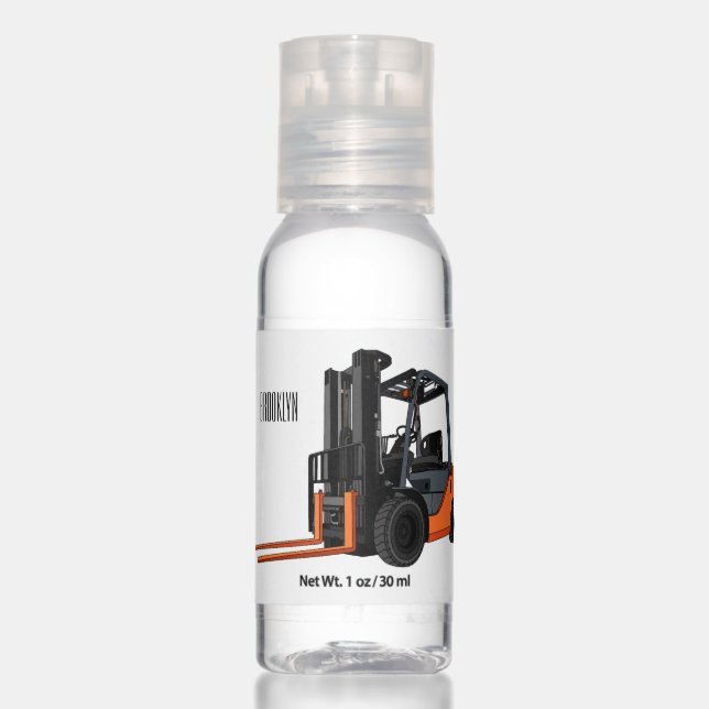 Forklift cartoon illustration hand sanitizer (Front)