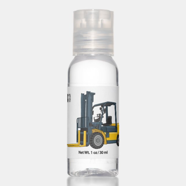 Forklift cartoon illustration  hand sanitizer (Front)