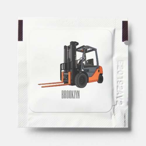 Forklift cartoon illustration hand sanitizer packet