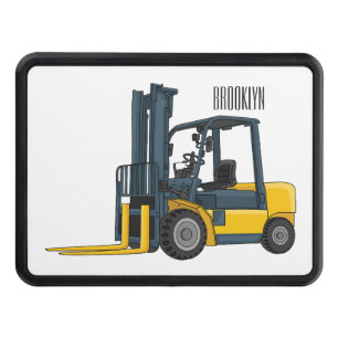 Forklift cartoon illustration hitch cover
