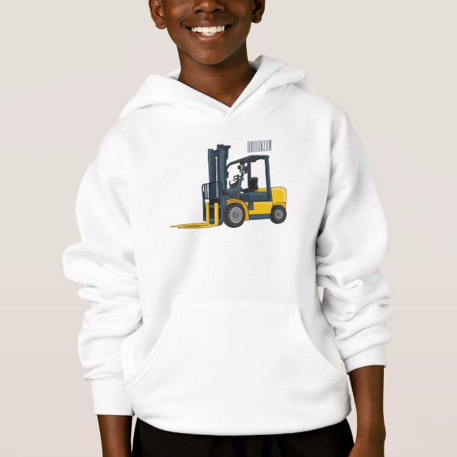 Forklift cartoon illustration hoodie (Front)