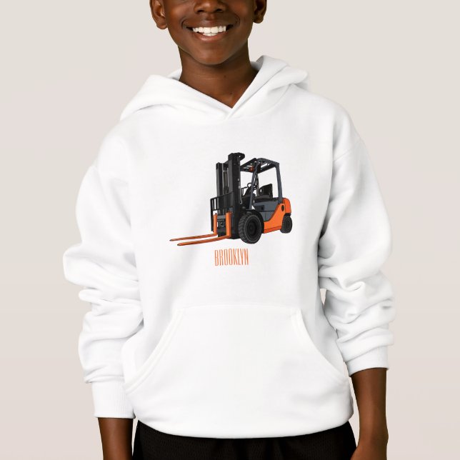 Forklift cartoon illustration hoodie (Front)