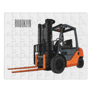 Forklift cartoon illustration jigsaw puzzle
