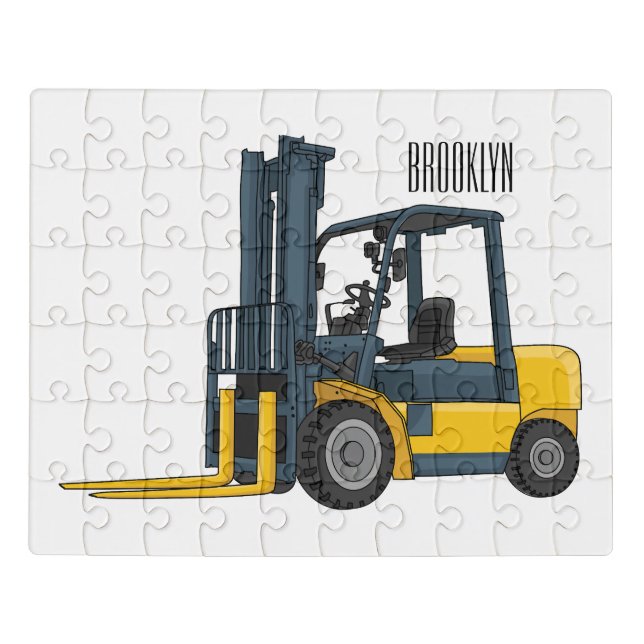 Forklift cartoon illustration jigsaw puzzle (Puzzle Horizontal)