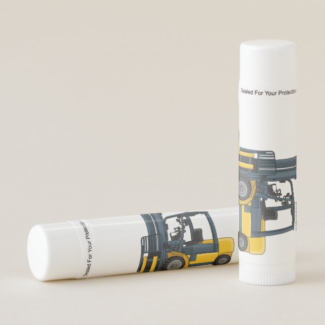 Forklift cartoon illustration lip balm (Front)
