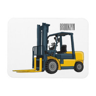 Forklift cartoon illustration magnet