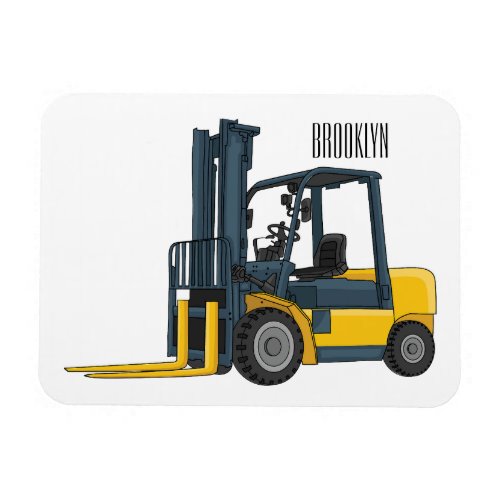 Forklift cartoon illustration magnet