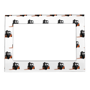 Forklift cartoon illustration magnetic frame