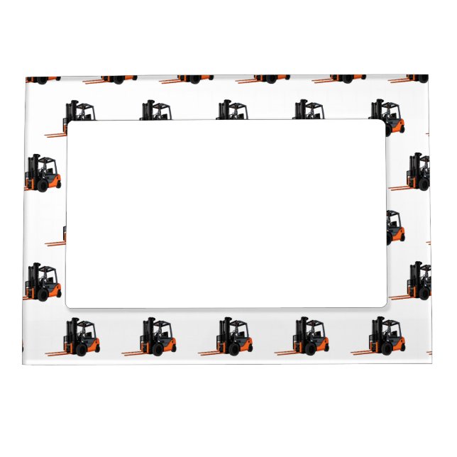 Forklift cartoon illustration magnetic frame (Front)