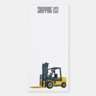 Forklift cartoon illustration magnetic notepad