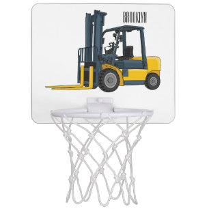 Forklift cartoon illustration mini basketball hoop