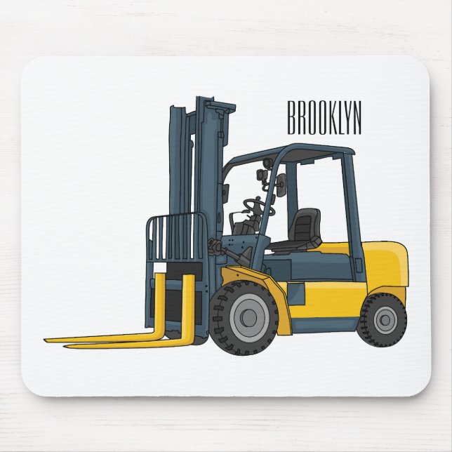 Forklift cartoon illustration  mouse pad (Front)