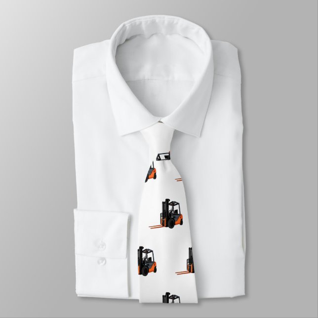 Forklift cartoon illustration neck tie (Tied)