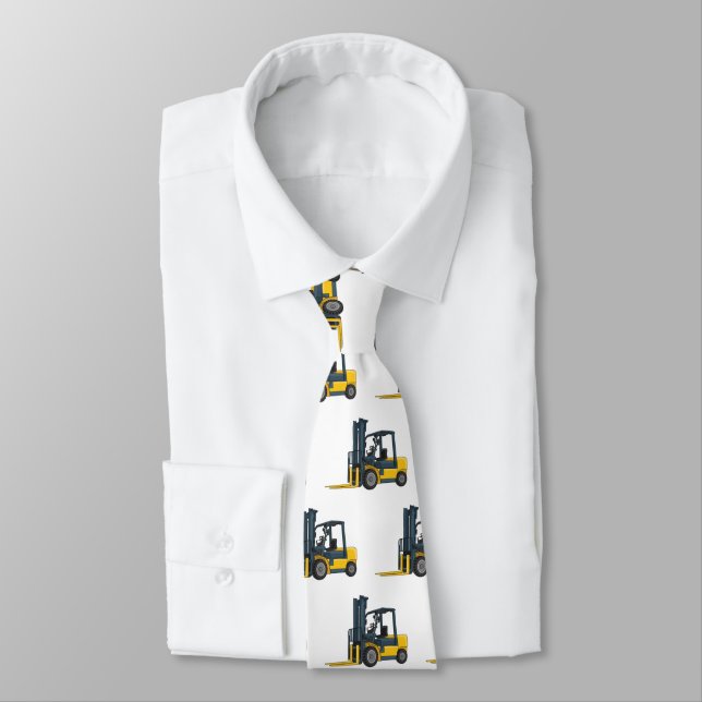 Forklift cartoon illustration  neck tie (Tied)