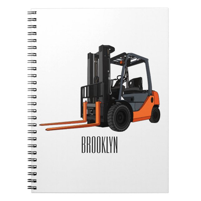 Forklift cartoon illustration notebook (Front)