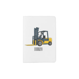 Forklift cartoon illustration passport holder