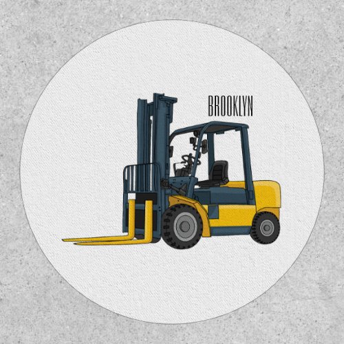 Forklift cartoon illustration patch