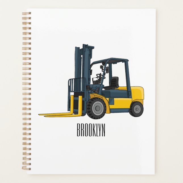 Forklift cartoon illustration planner (Front)