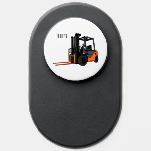 Forklift cartoon illustration PopSocket