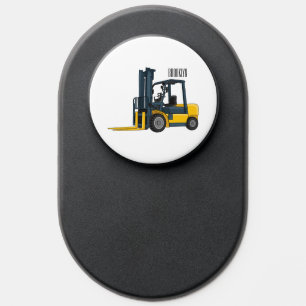 Forklift cartoon illustration PopSocket