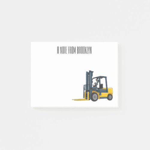 Forklift cartoon illustration post_it notes