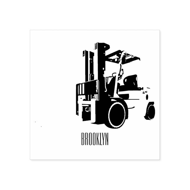 Forklift cartoon illustration rubber stamp (Imprint)