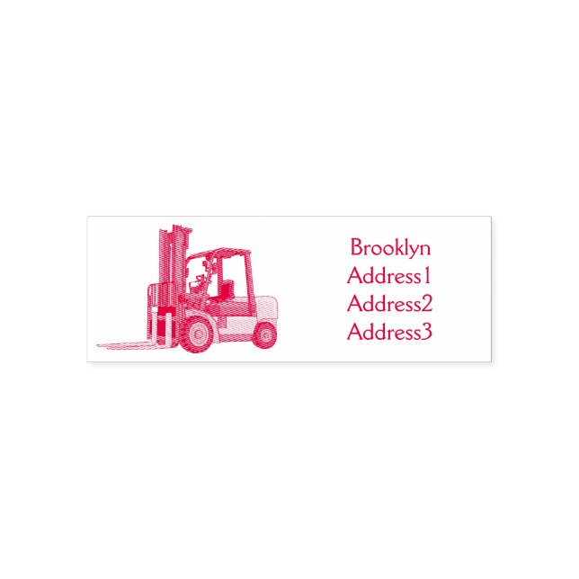 Forklift cartoon illustration self-inking stamp (Design)