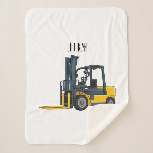 Forklift cartoon illustration sherpa blanket