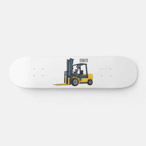 Forklift cartoon illustration skateboard