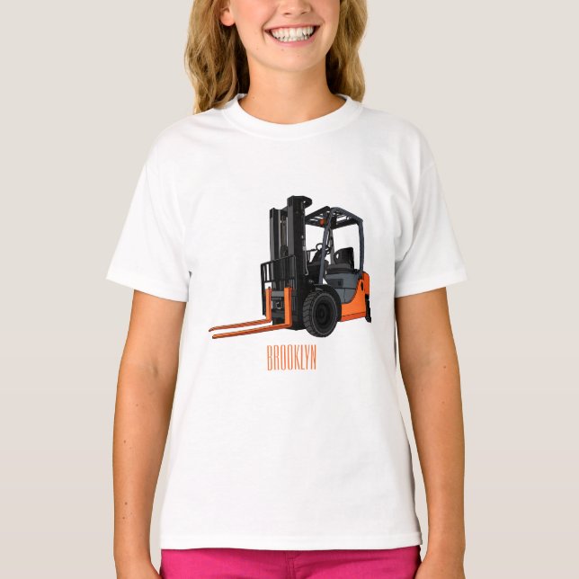 Forklift cartoon illustration T-Shirt (Front)