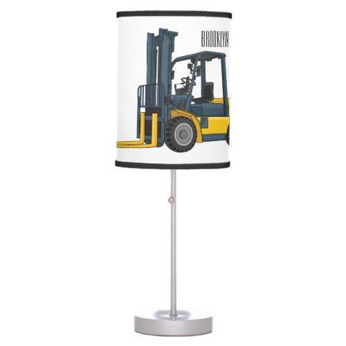 Forklift cartoon illustration table lamp